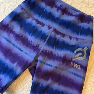 Peloton Blue and Purple Tie-Dye Leggings
